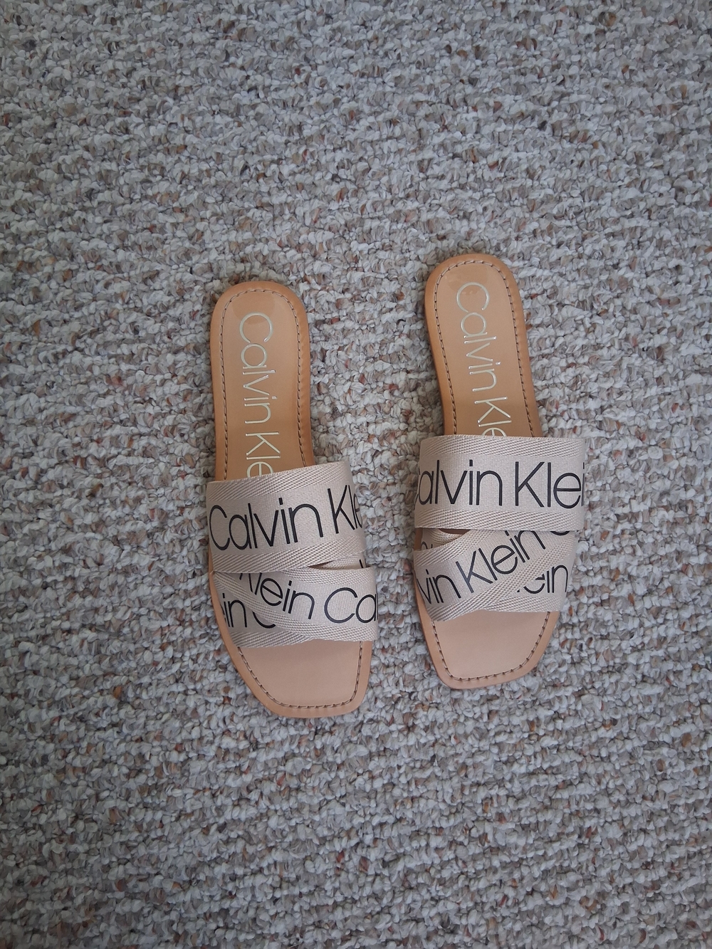 Calvin Klein Women's Bainy Sandals In Cream Size 8.5